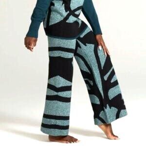 Stylish Black and Teal Wide Leg Pants